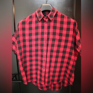 Madewell, Flannel Button Down short sleeve shirt, Women's size Small, Like New